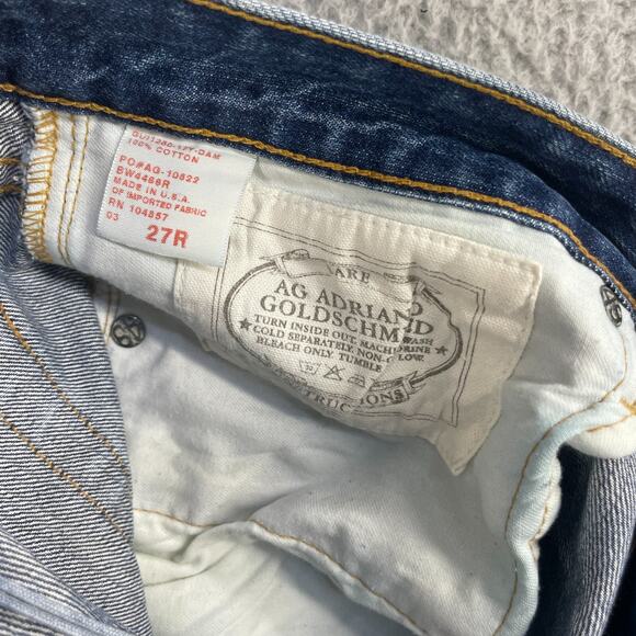 Adriano Goldschmied Jeans Womens 27 R Ex-Boyfriend Crop Fade Whisker Distressed - Picture 11 of 14